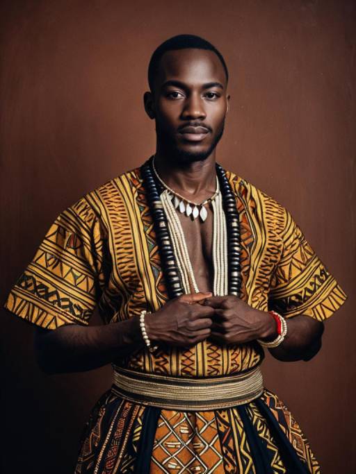 Photorealistic Portrait of Man in African Outfit