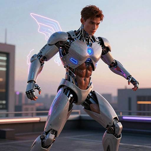 Cybernetic Athlete with AI Enhancements