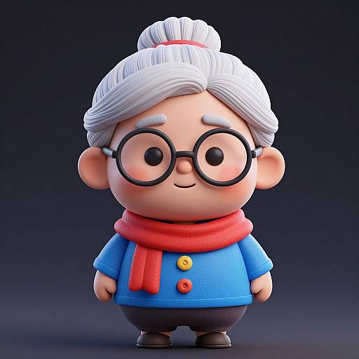 3D Model of Charming Grandmother