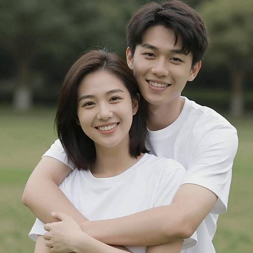 Joyful Embrace in Nature's Glow