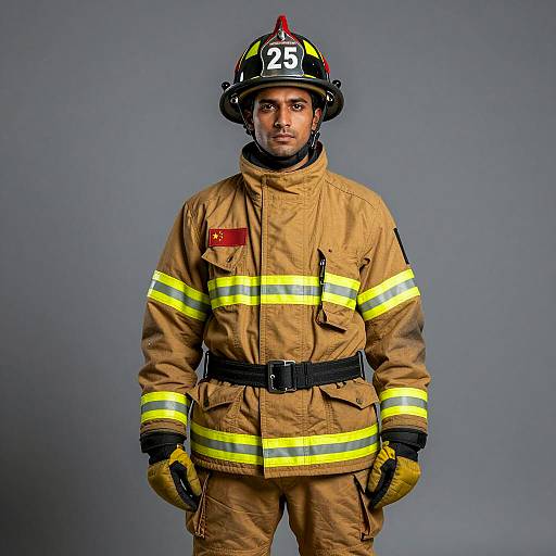 Realistic Portrait of Indian Fireman