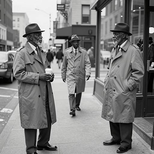 Elderly Men in Trench Coats Photo