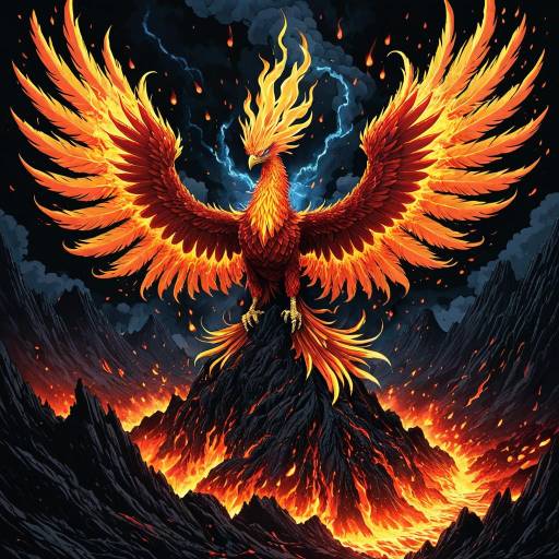 Elemental Phoenix in Volcanic Crater