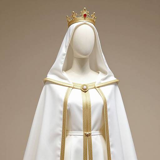 Regal Mannequin in White Robe