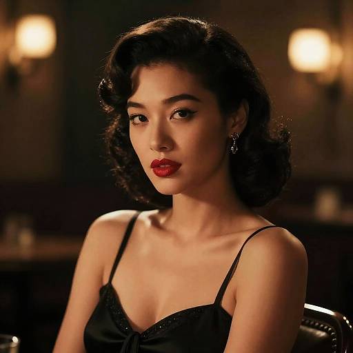 Vintage Film Noir Femme Fatale Portrait