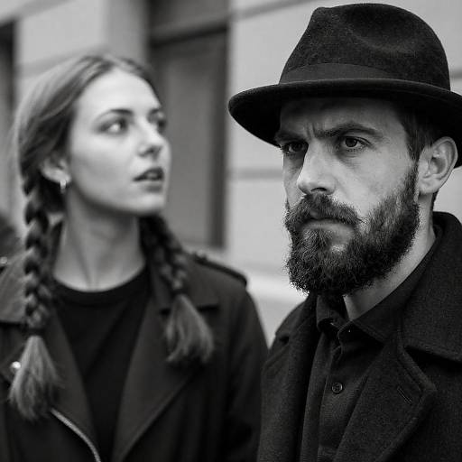 Gritty High-Contrast B&W Portrait Duo