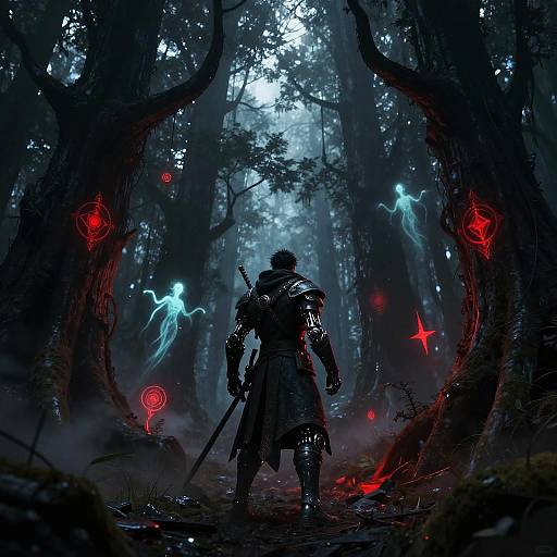 Ominous Dark Fantasy Cyber Warrior