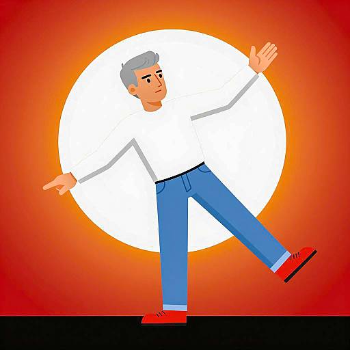 Dynamic Balance of a Middle-Aged Man