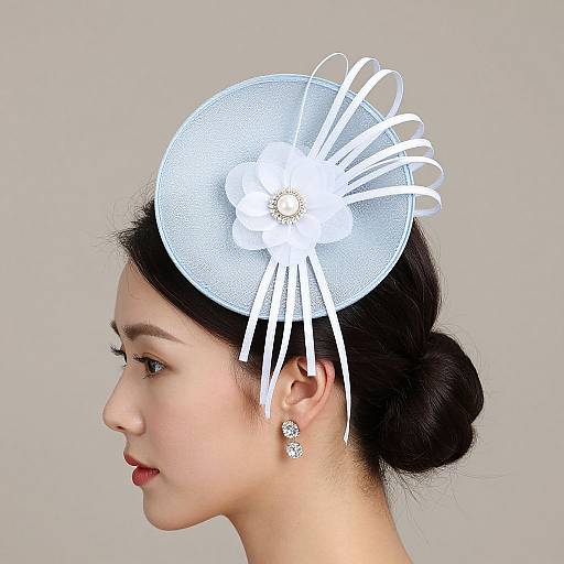 Elegant Light Blue Bridal Fascinator