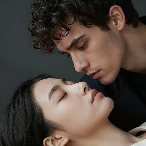 Intimate Close-Up of Two People