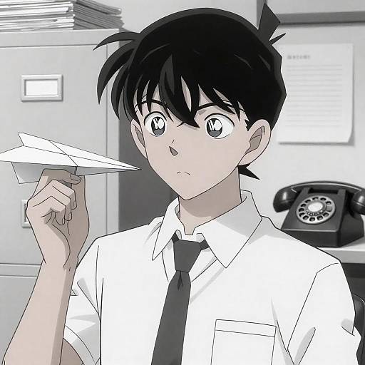 Curious Young Man in Monochrome Style