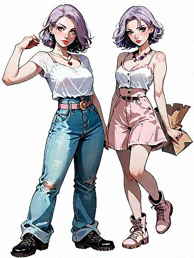 Stylish Summer Vibe: Casual Woman Art