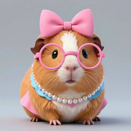 Cute Caramel Guinea Pig Cartoon