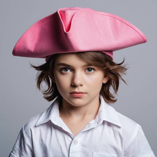 Realistic Kid in Pink Tricorn Hat