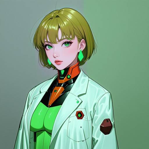 Illustration of Akagi ritsuko, neon genesis evangelion in the style of Rasusurasu
