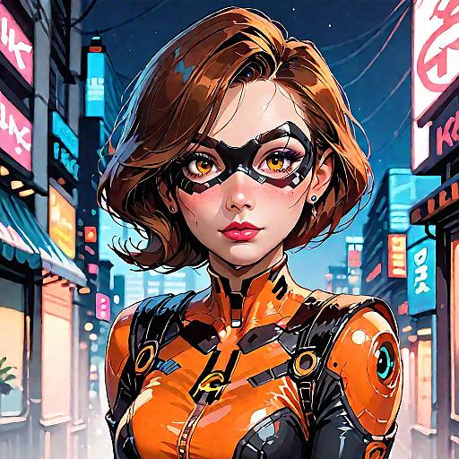 Futuristic Helen Parr in Cyberpunk City