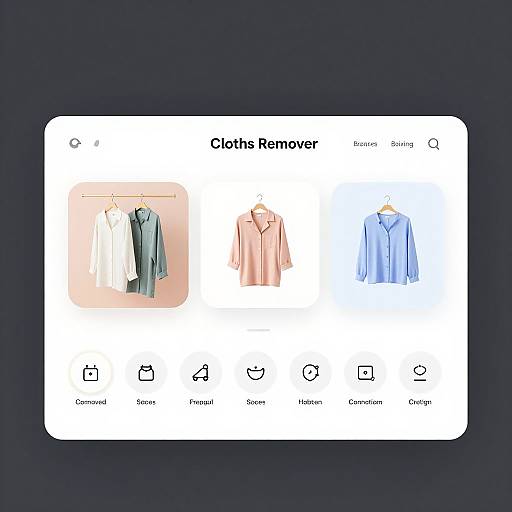 Futuristic Minimal Clothes Remover UI