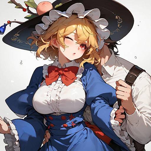 Tenshi in Blue Skirt and Hat