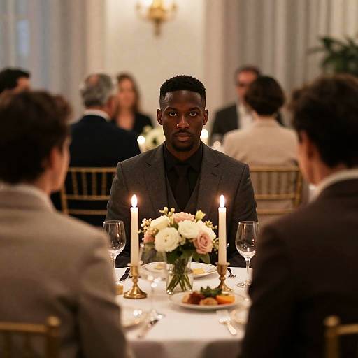 Elegant Formal Dinner Setting with Guests