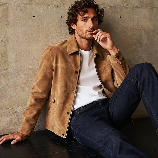 Editorial Fashion Portrait of Brunette Man