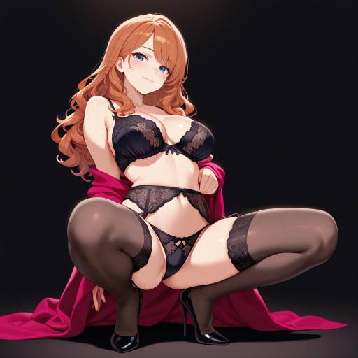 Elegant Lilac Lingerie Pose in Contrast Elegant Lilac Lingerie Pose in Contrast