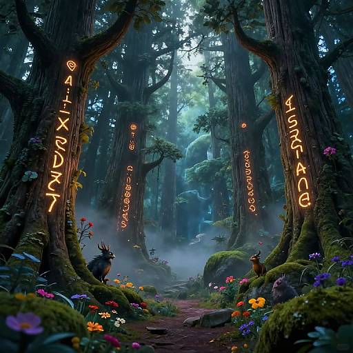 Enchanted Twilight Forest Scene