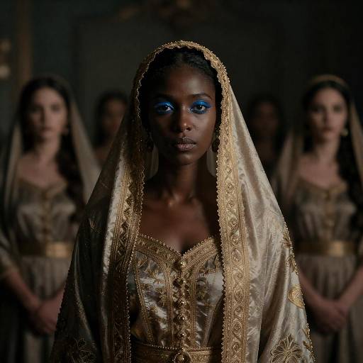 Dramatic Portrait of a Veiled Woman