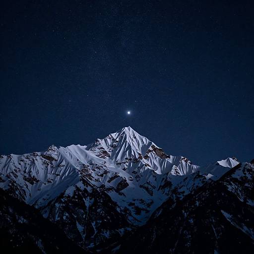 Celestial Snow-Covered Mountain Peaks