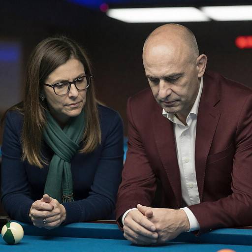 Middle-Aged Couple at Pool Table