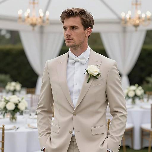 Elegant Man's Wedding Reception Outfit