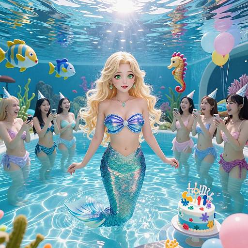 Vibrant Mermaid Birthday Party Scene