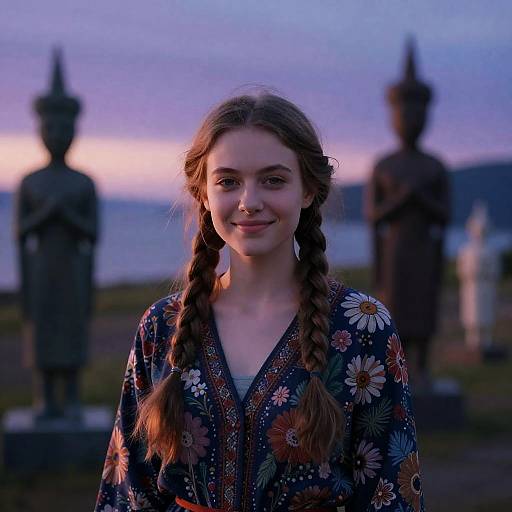 Energetic Norwegian Girl at Dusk