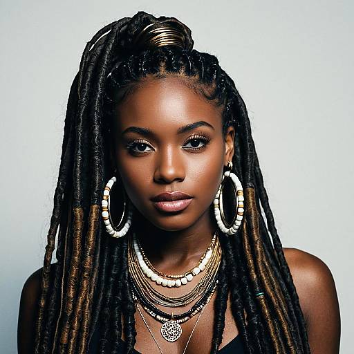 Realistic Portrait of a Girl with Locs