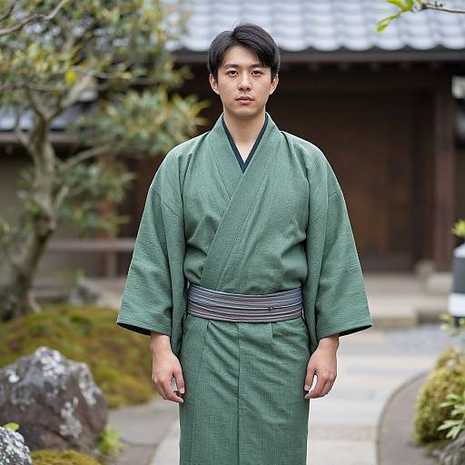 Green Man in Garden Kimono