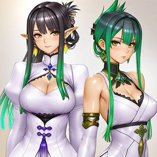 Illustration of Hanabatake chaika, nijisanji in the style of Shirow masamune