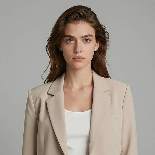 Young Woman in Beige Blazer Portrait