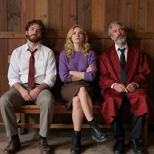 Cozy Scene of People on a Bench