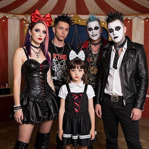 Punk Rock Performers with Circus Backdrop