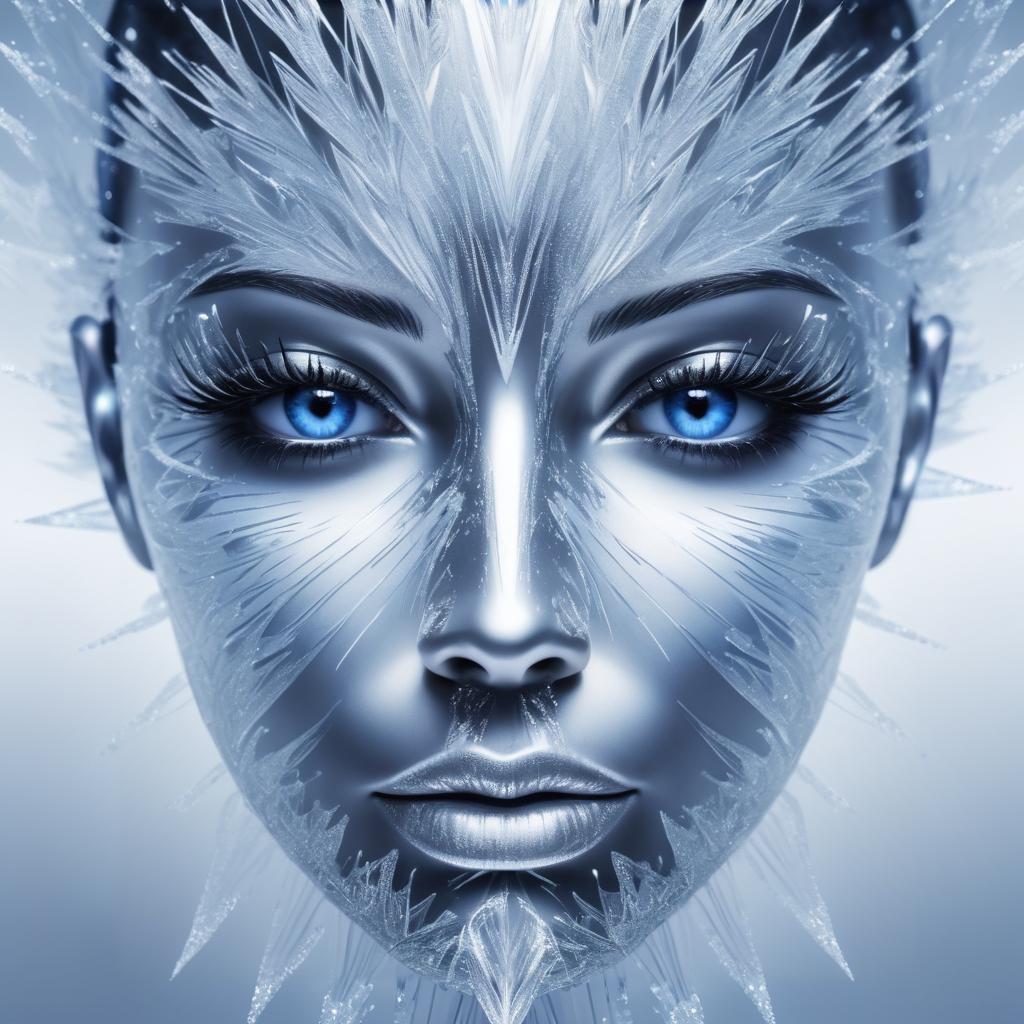 Surreal Ice Crystal Face Design