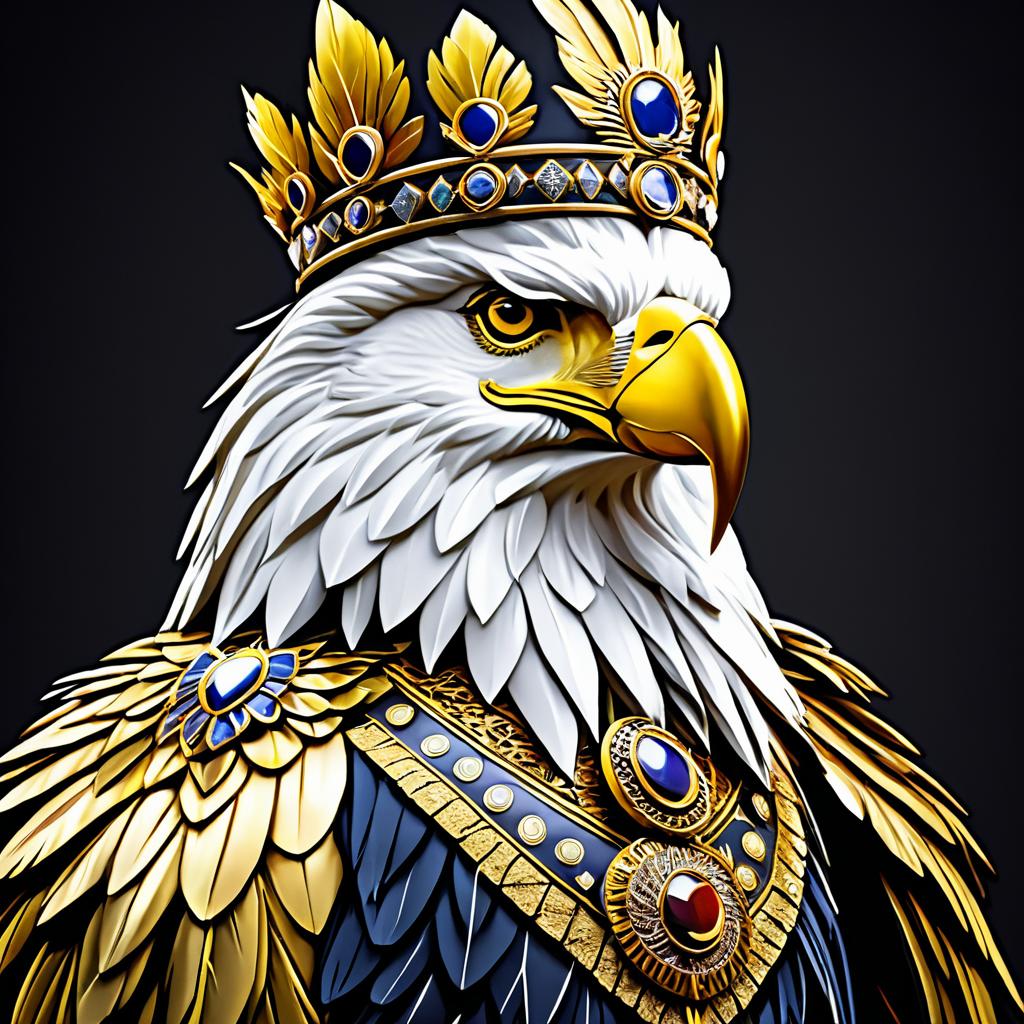 Majestic Eagle King with Golden Crown