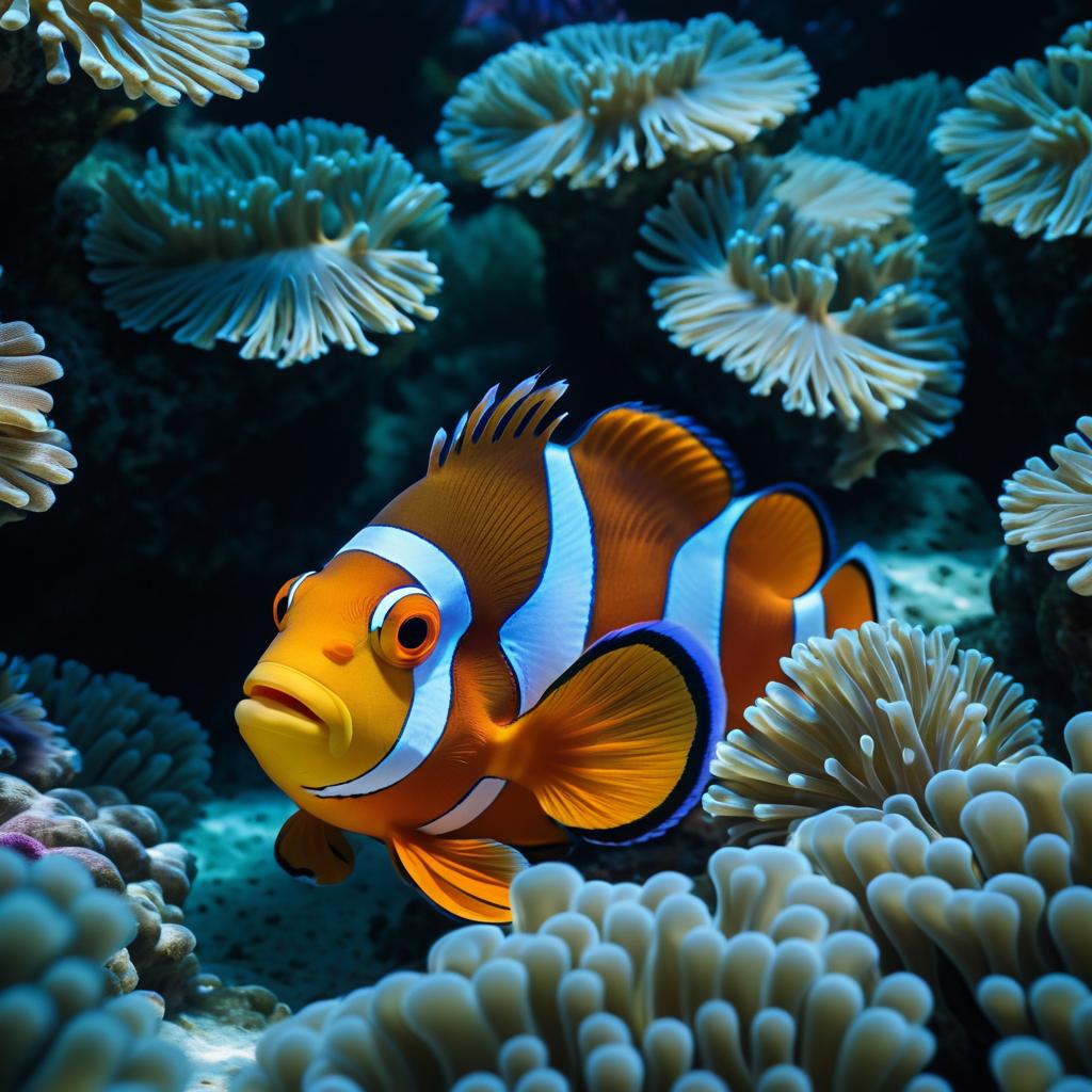 Ultra-Realistic Clownfish Underwater Scene