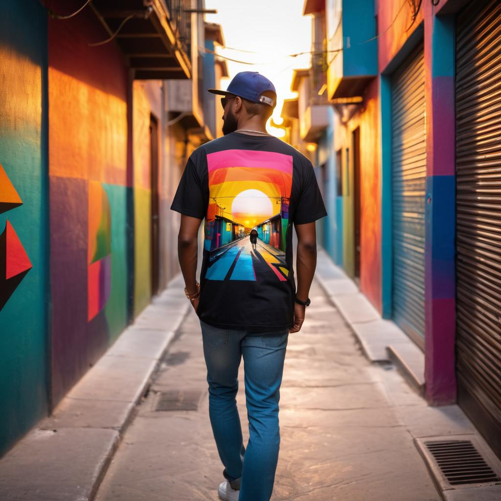 Vibrant Alley Walk of a Street Artist