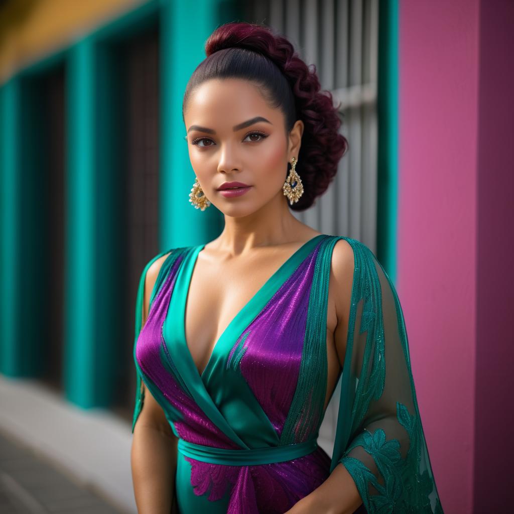 Vibrant Elegant Portrait of Latin Woman