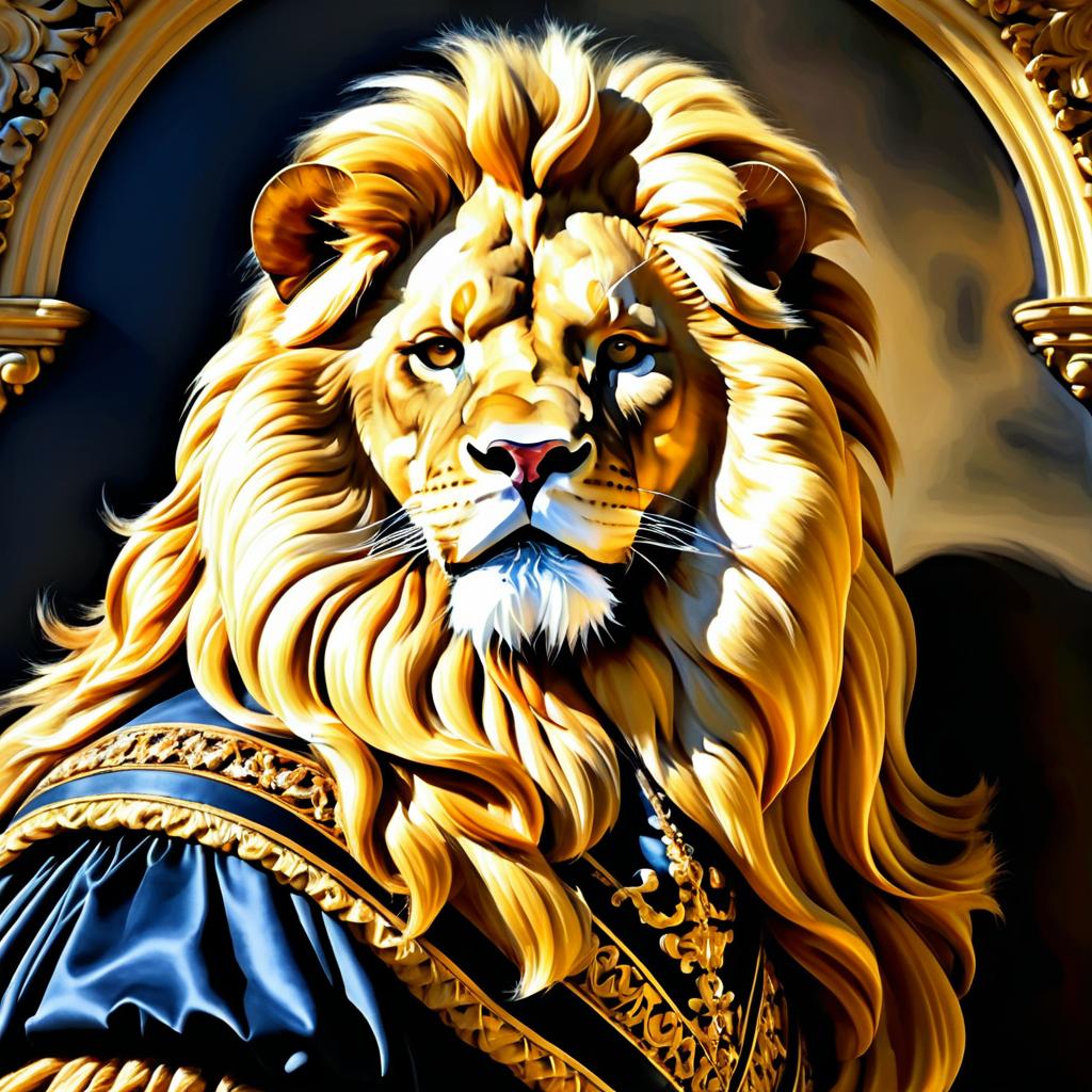 Regal Lion in Dutch Golden Age Style