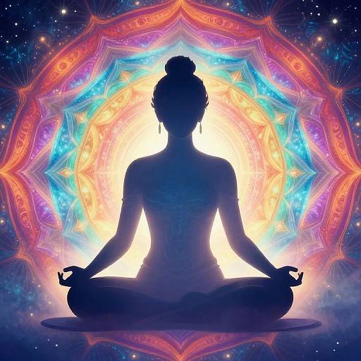 Ethereal Lotus Silhouette with Mandala