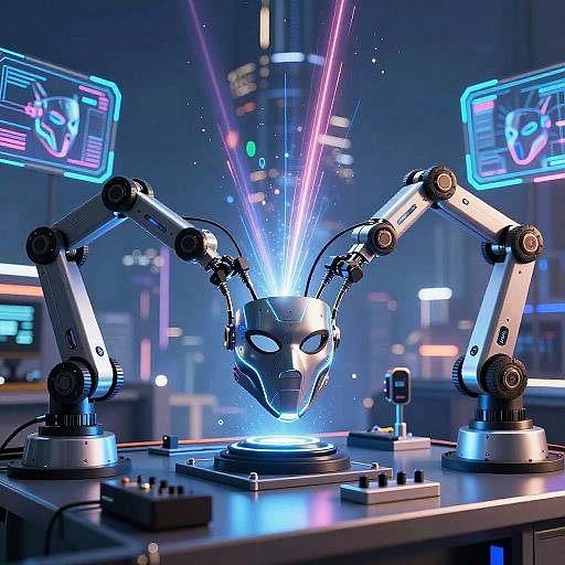 Cyberpunk High-Tech Mask Generator