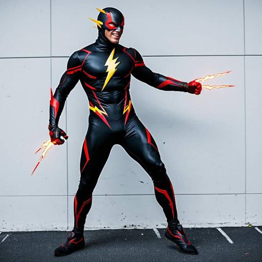 Black Flash Cosplay with Lightning Effects