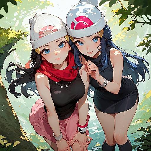 Dawn-Inspired Beanie Girl in Nature