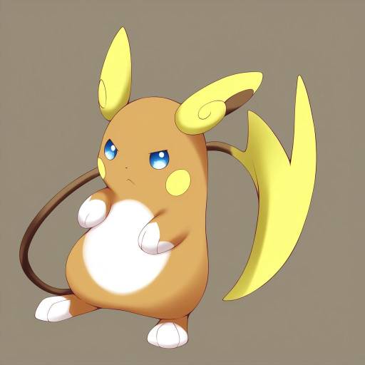 Illustration of Alolan raichu, pokemon in the style of Suterii