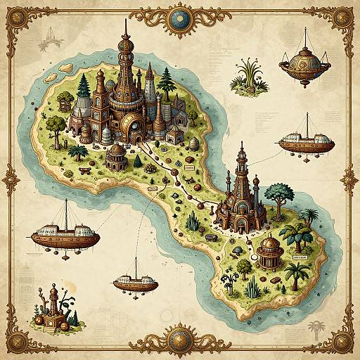 Steampunk Island Archipelago Map